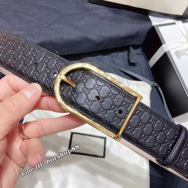 Gucci經典皮帶 古奇磨砂牛皮腰帶  jjp2197